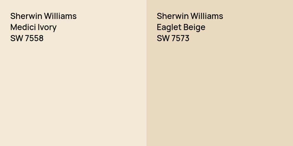 Sherwin Williams Medici Ivory vs. Sherwin Williams Eaglet Beige