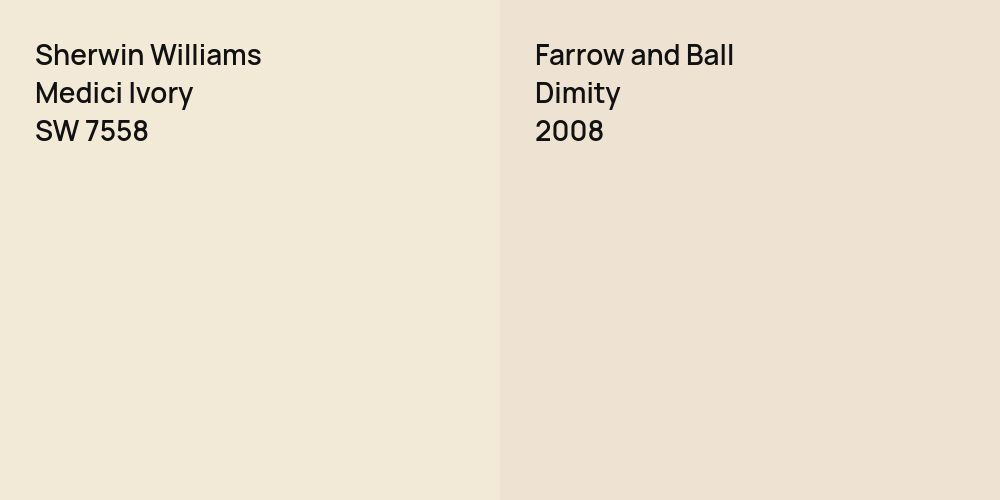 Sherwin Williams Medici Ivory vs. Farrow and Ball Dimity