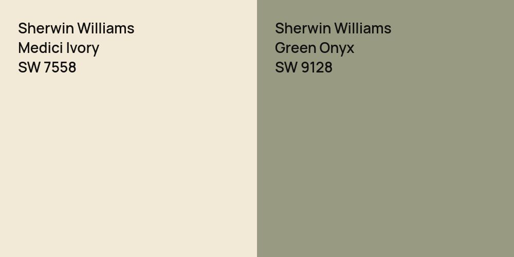 Sherwin Williams Medici Ivory vs. Sherwin Williams Green Onyx