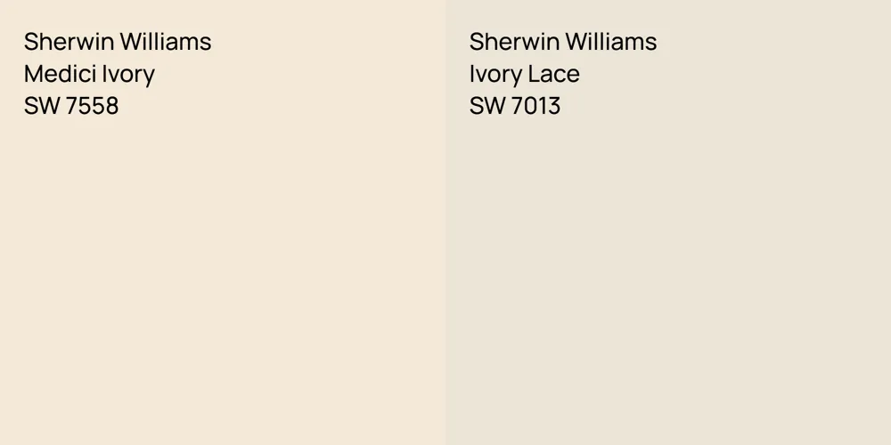 Sherwin Williams Medici Ivory vs. Sherwin Williams Ivory Lace