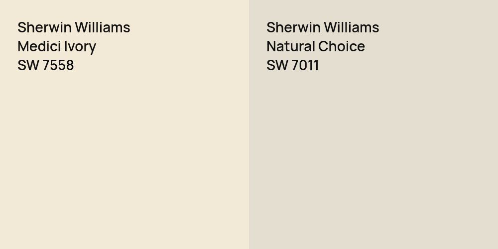 Sherwin Williams Medici Ivory vs. Sherwin Williams Natural Choice