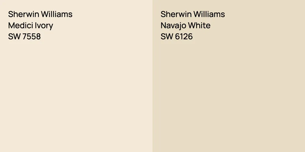 Sherwin Williams Medici Ivory vs. Sherwin Williams Navajo White