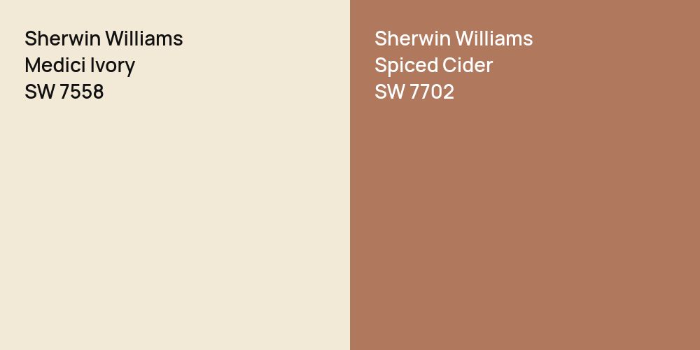 Sherwin Williams Medici Ivory vs. Sherwin Williams Spiced Cider