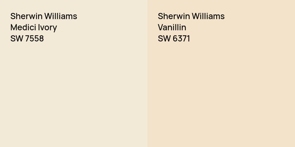 Sherwin Williams Medici Ivory vs. Sherwin Williams Vanillin