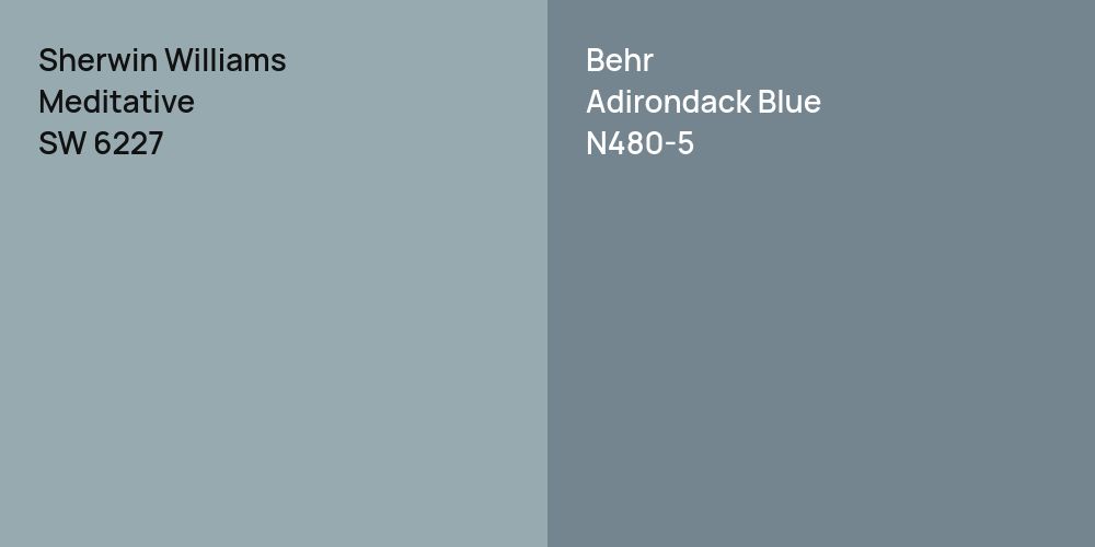 Sherwin Williams Meditative vs. Behr Adirondack Blue