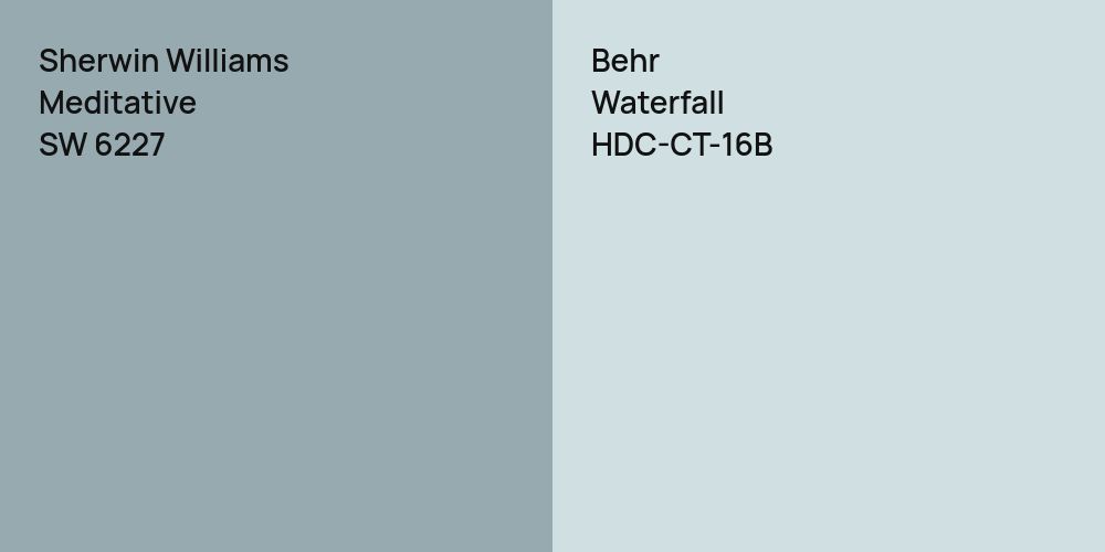 Sherwin Williams Meditative vs. Behr Waterfall