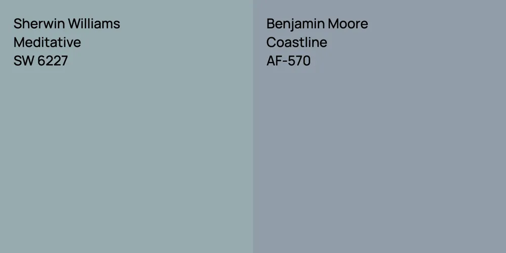 Sherwin Williams Meditative vs. Benjamin Moore Coastline