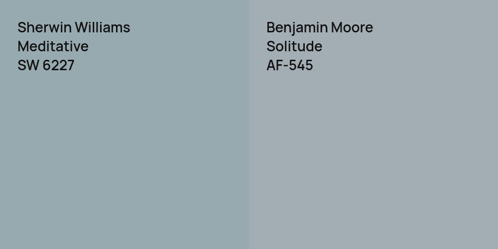 Sherwin Williams Meditative vs. Benjamin Moore Solitude