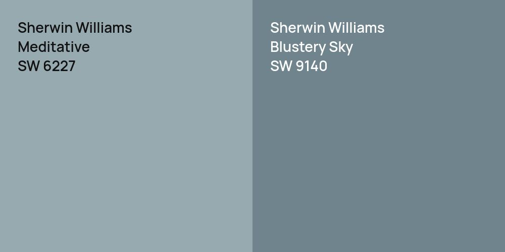 Sherwin Williams Meditative vs. Sherwin Williams Blustery Sky