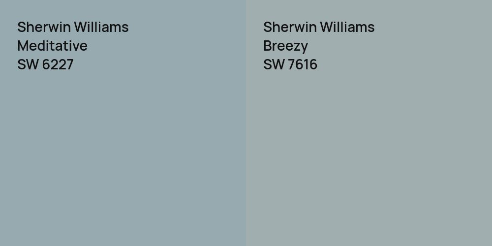 Sherwin Williams Meditative vs. Sherwin Williams Breezy