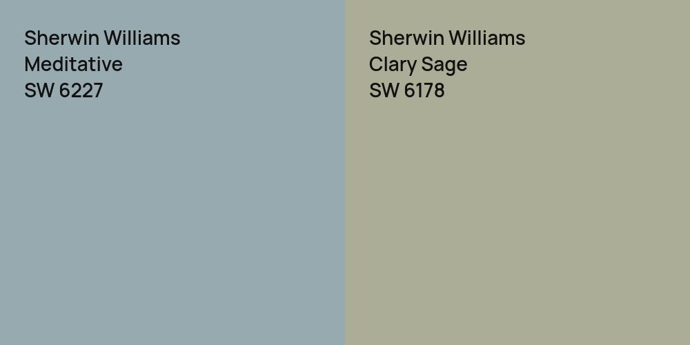 Sherwin Williams Meditative vs. Sherwin Williams Clary Sage