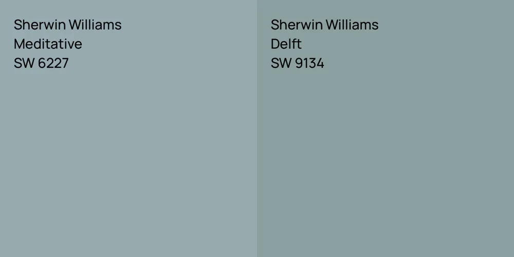 Sherwin Williams Meditative vs. Sherwin Williams Delft