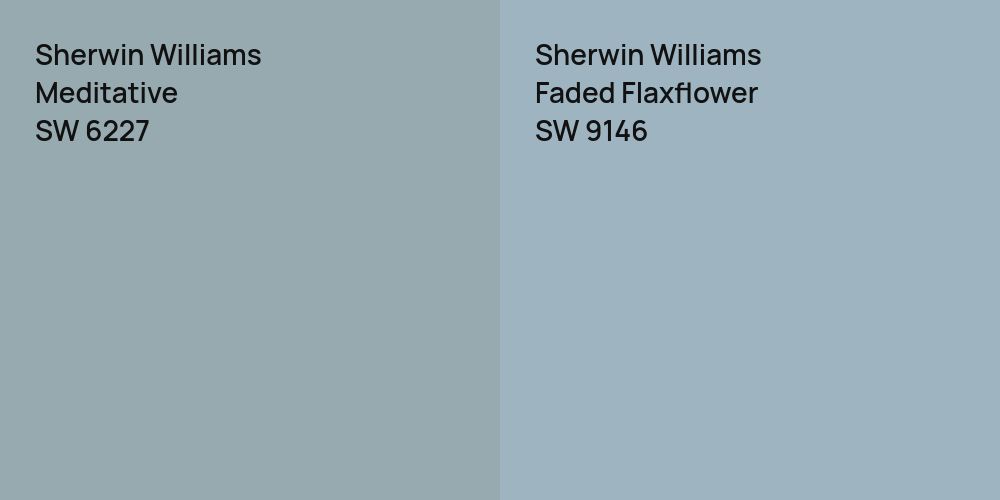 Sherwin Williams Meditative vs. Sherwin Williams Faded Flaxflower