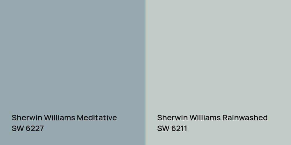 Sherwin Williams Meditative vs. Sherwin Williams Rainwashed