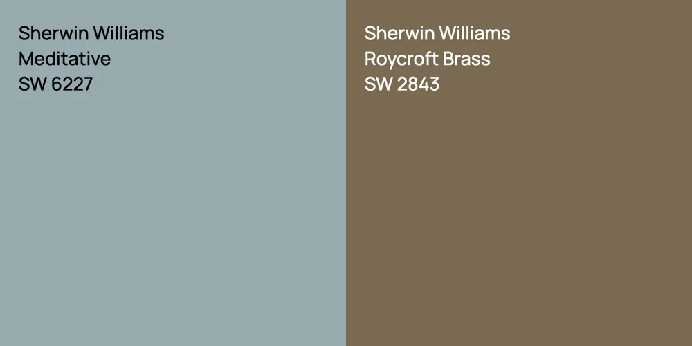 Sherwin Williams Meditative vs. Sherwin Williams Roycroft Brass