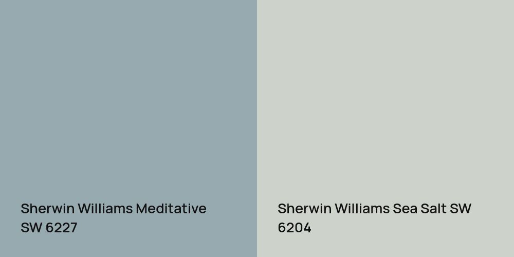 Sherwin Williams Meditative vs. Sherwin Williams Sea Salt