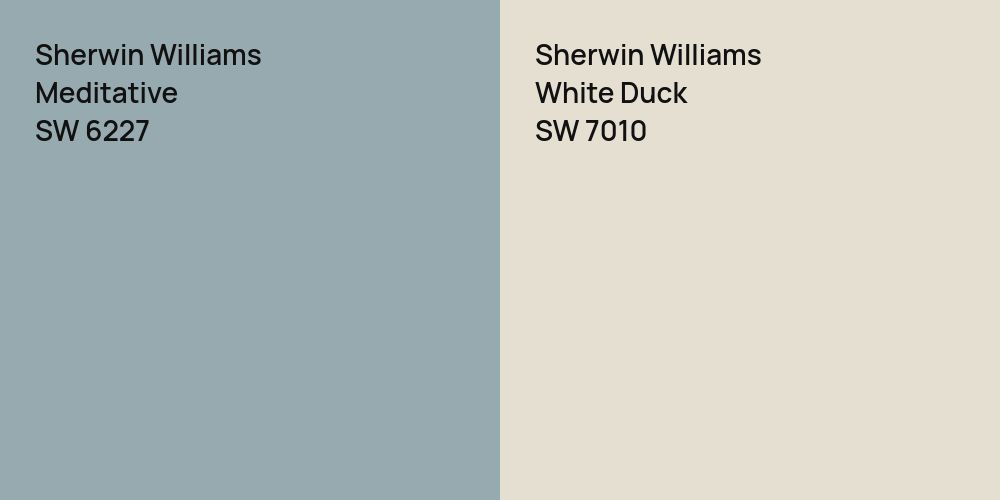 Sherwin Williams Meditative vs. Sherwin Williams White Duck