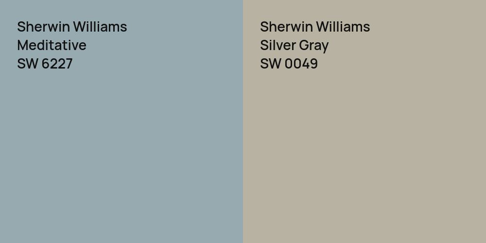 Sherwin Williams Meditative vs. Sherwin Williams Silver Gray