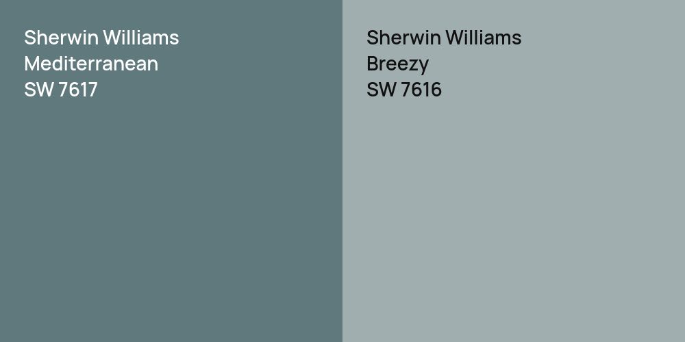 Sherwin Williams Mediterranean vs. Sherwin Williams Breezy