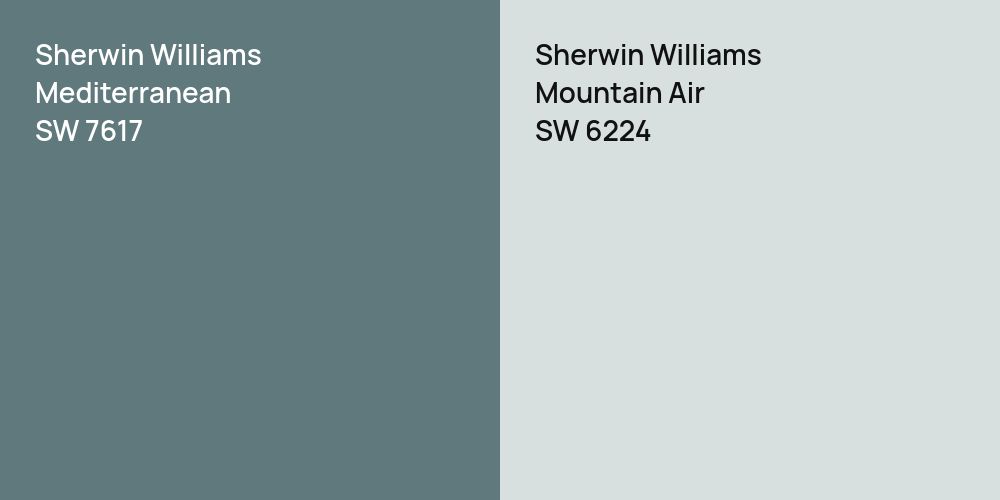 Sherwin Williams Mediterranean vs. Sherwin Williams Mountain Air