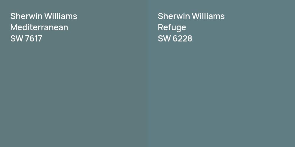 Sherwin Williams Mediterranean vs. Sherwin Williams Refuge