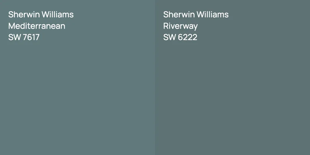 Sherwin Williams Mediterranean vs. Sherwin Williams Riverway