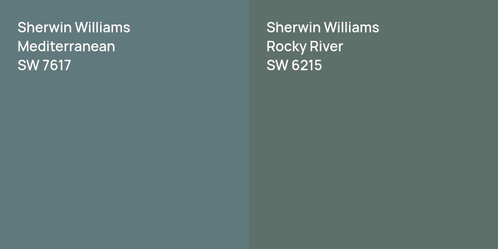 Sherwin Williams Mediterranean vs. Sherwin Williams Rocky River