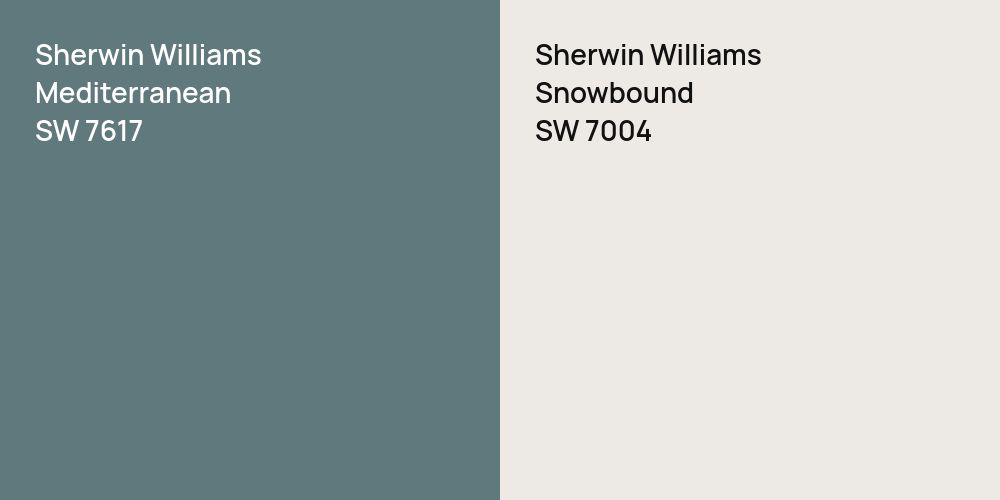 Sherwin Williams Mediterranean vs. Sherwin Williams Snowbound