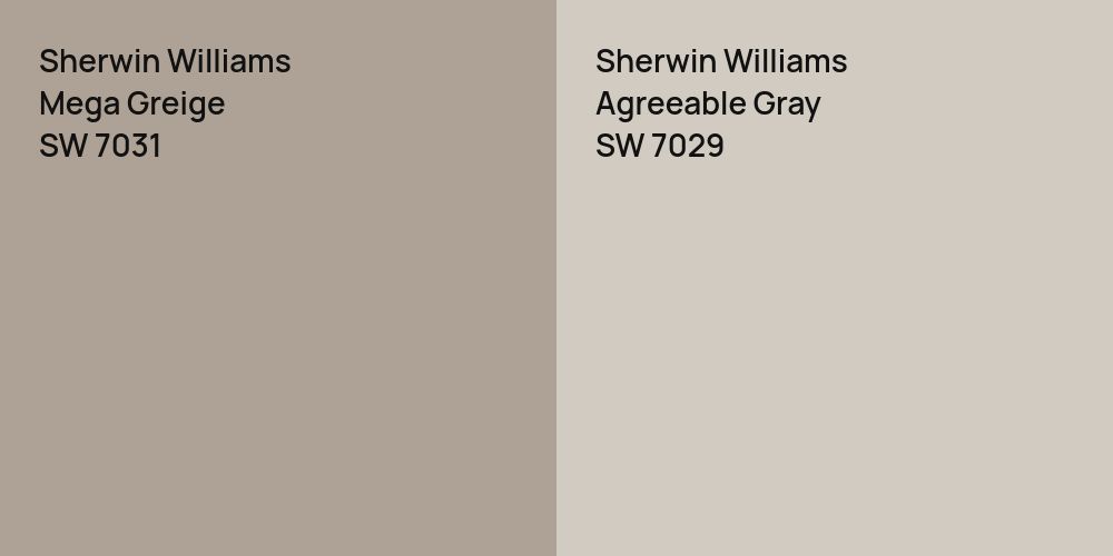 Sherwin Williams Mega Greige vs. Sherwin Williams Agreeable Gray