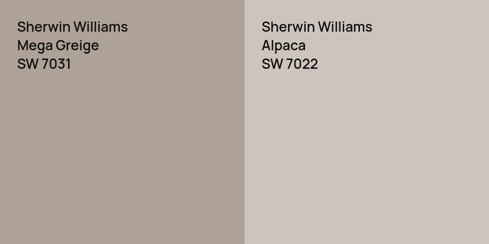 Sherwin Williams Mega Greige vs. Sherwin Williams Alpaca