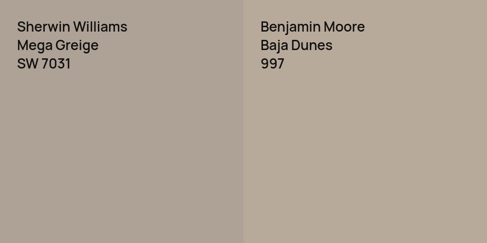 Sherwin Williams Mega Greige vs. Benjamin Moore Baja Dunes