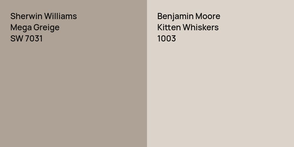 Sherwin Williams Mega Greige vs. Benjamin Moore Kitten Whiskers