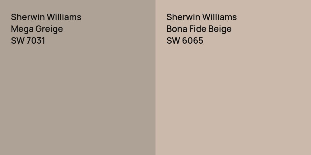 Sherwin Williams Mega Greige vs. Sherwin Williams Bona Fide Beige