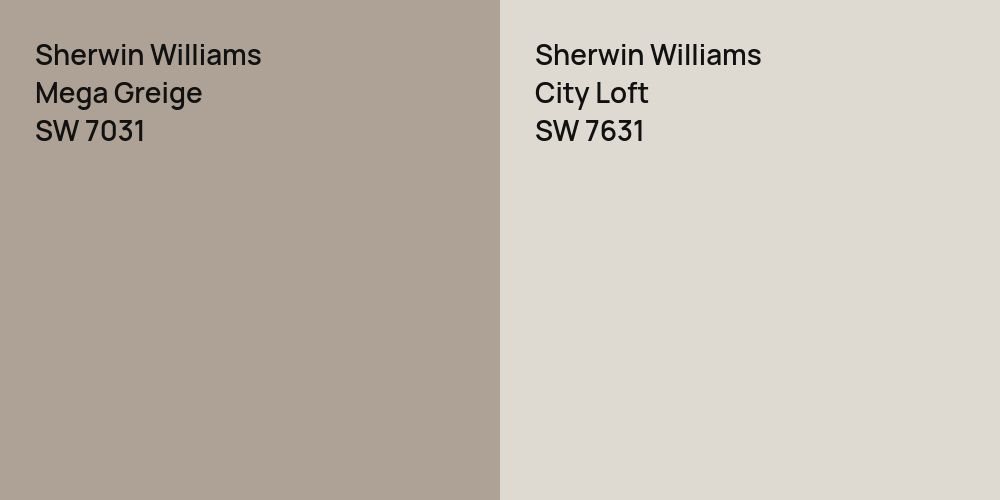 Sherwin Williams Mega Greige vs. Sherwin Williams City Loft