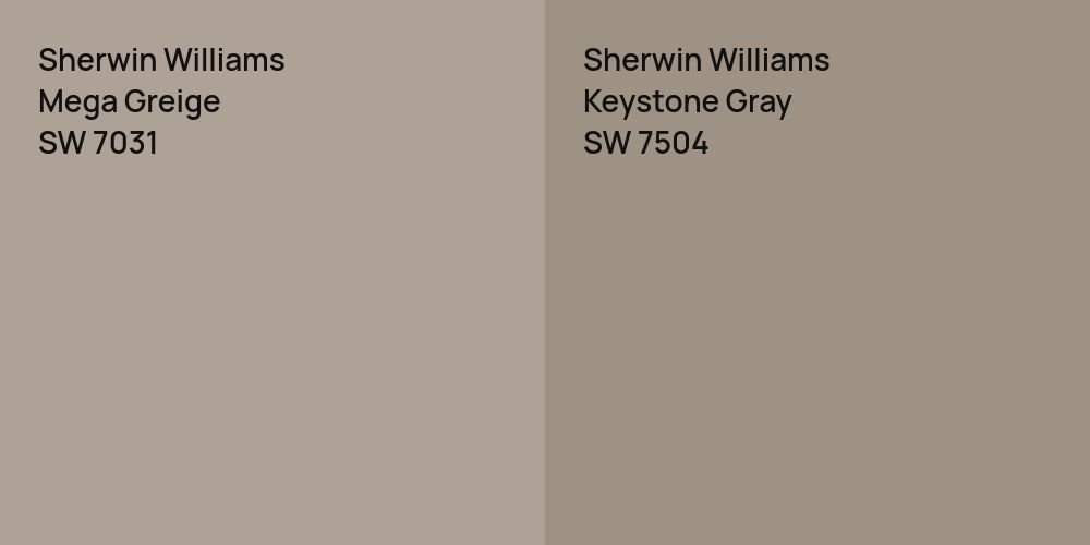 Sherwin Williams Mega Greige vs. Sherwin Williams Keystone Gray