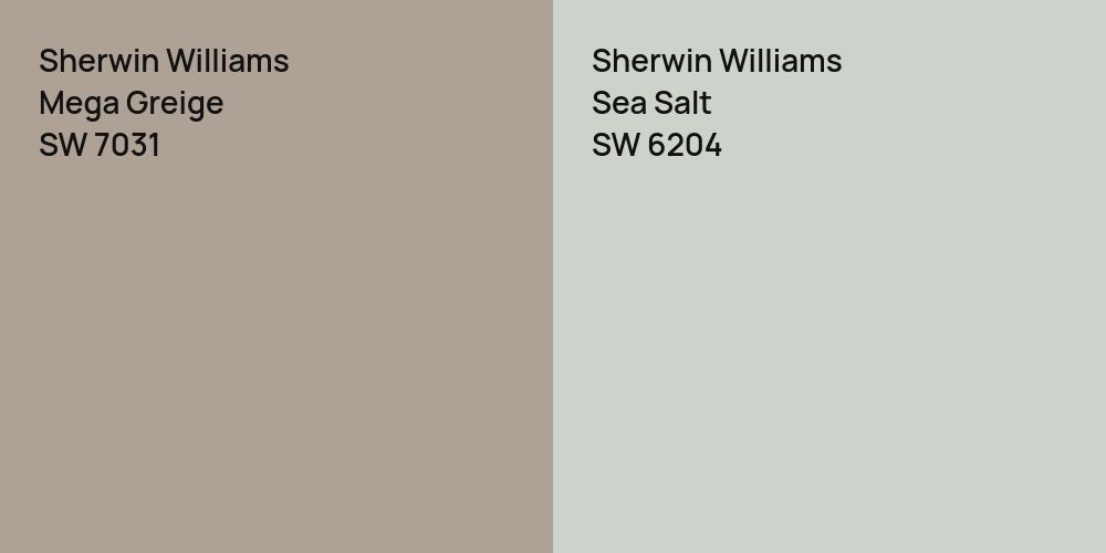 Sherwin Williams Mega Greige vs. Sherwin Williams Sea Salt