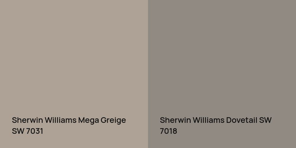 Sherwin Williams Mega Greige vs. Sherwin Williams Dovetail