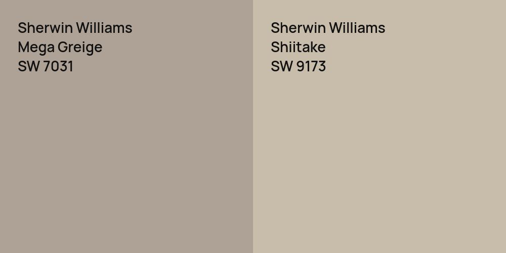 Sherwin Williams Mega Greige vs. Sherwin Williams Shiitake