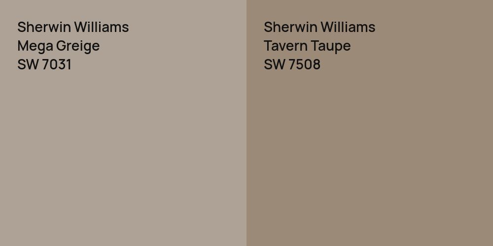 Sherwin Williams Mega Greige vs. Sherwin Williams Tavern Taupe