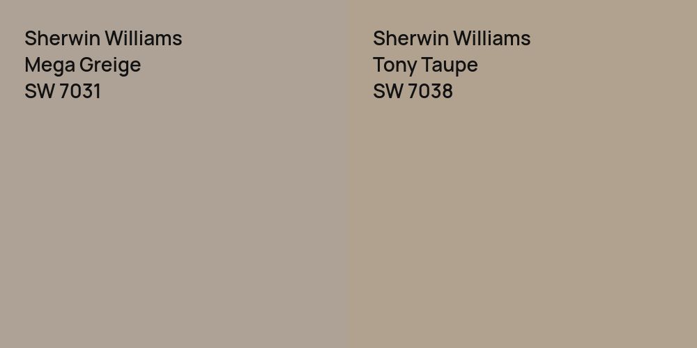 Sherwin Williams Mega Greige vs. Sherwin Williams Tony Taupe