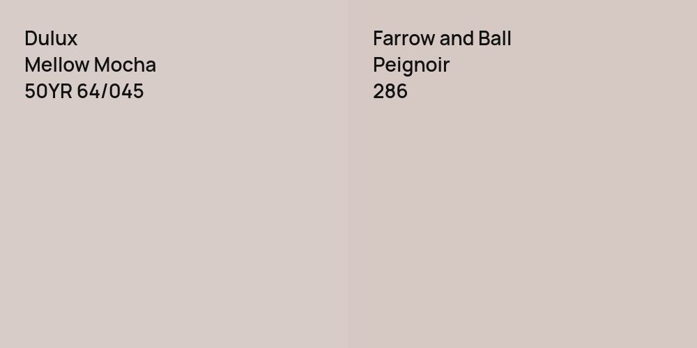 Dulux Mellow Mocha vs. Farrow and Ball Peignoir