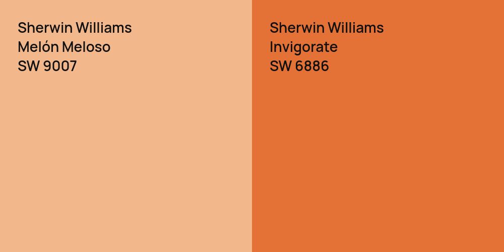 Sherwin Williams Melón Meloso vs. Sherwin Williams Invigorate