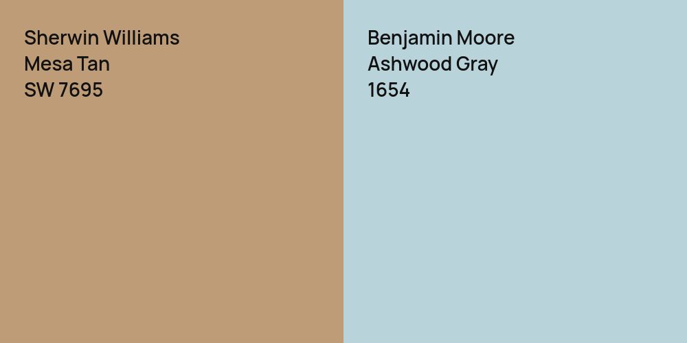 Sherwin Williams Mesa Tan vs. Benjamin Moore Ashwood Gray