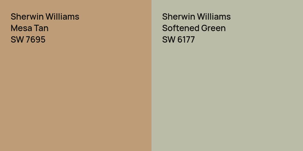 Sherwin Williams Mesa Tan vs. Sherwin Williams Softened Green