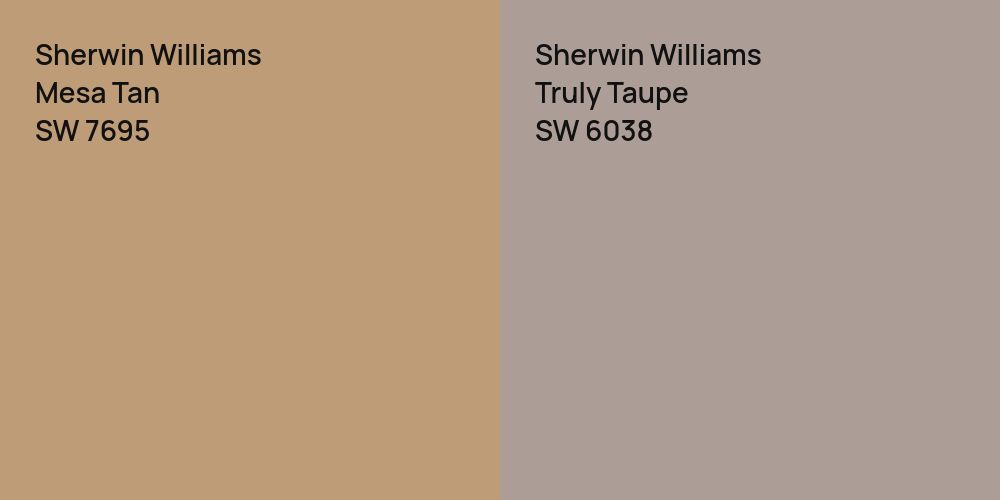 Sherwin Williams Mesa Tan vs. Sherwin Williams Truly Taupe