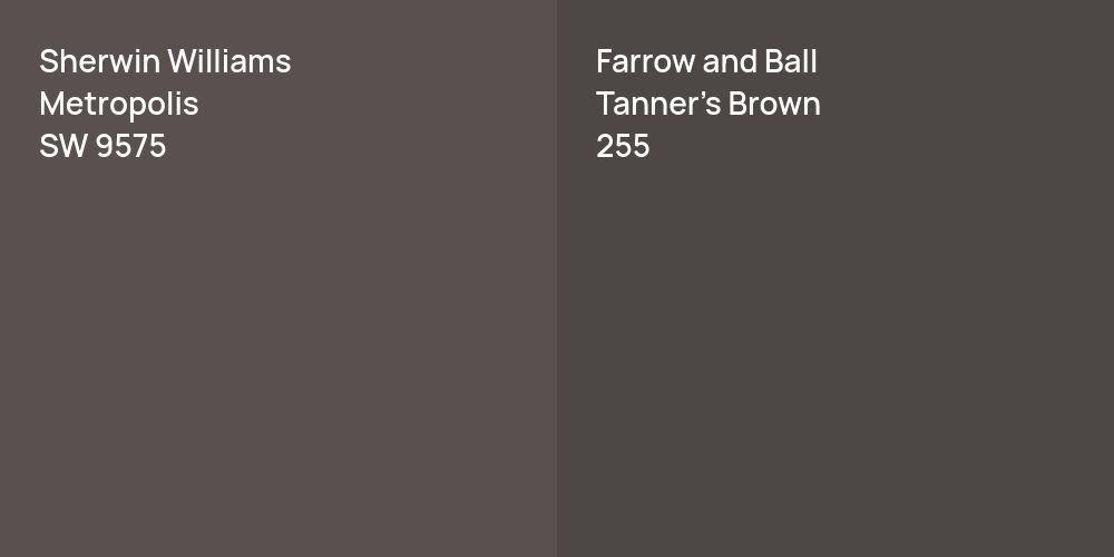 Sherwin Williams Metropolis vs. Farrow and Ball Tanner's Brown