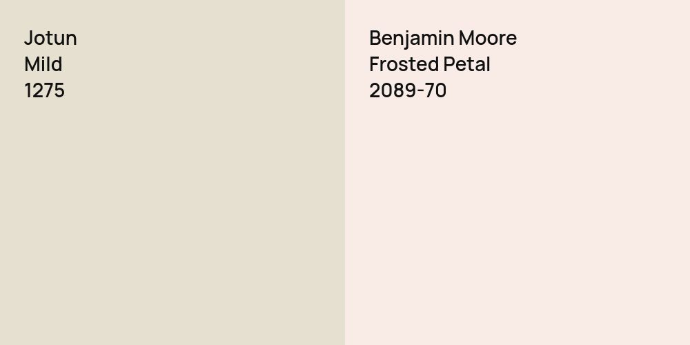 Jotun Mild vs. Benjamin Moore Frosted Petal