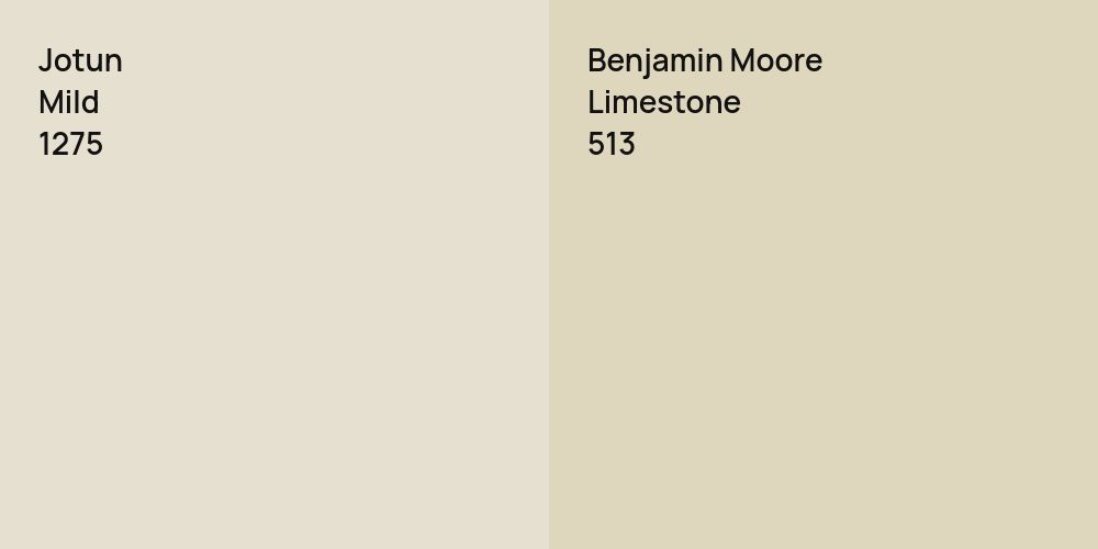 Jotun Mild vs. Benjamin Moore Limestone