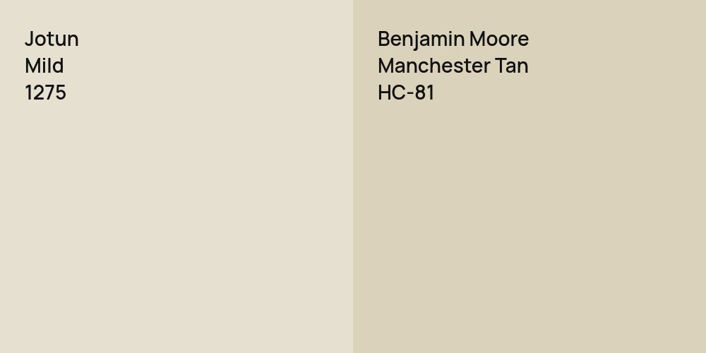 Jotun Mild vs. Benjamin Moore Manchester Tan