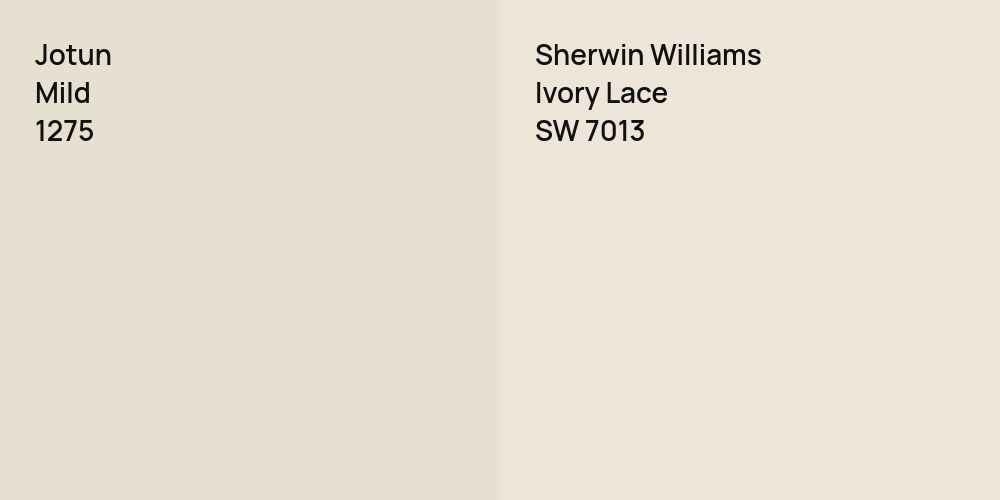 Jotun Mild vs. Sherwin Williams Ivory Lace